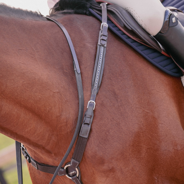 Ensemble de colliers de têtière western en cuir véritable