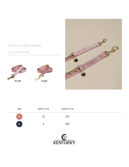 Laisse Kentucky Velvet 120cm Guide des tailles