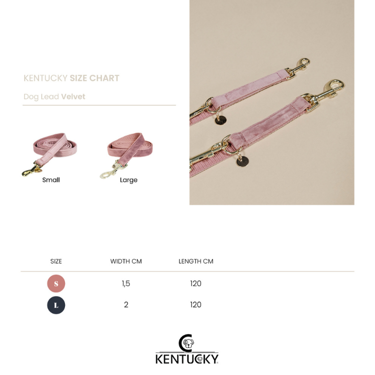 Laisse Kentucky Velvet 120cm Guide des tailles