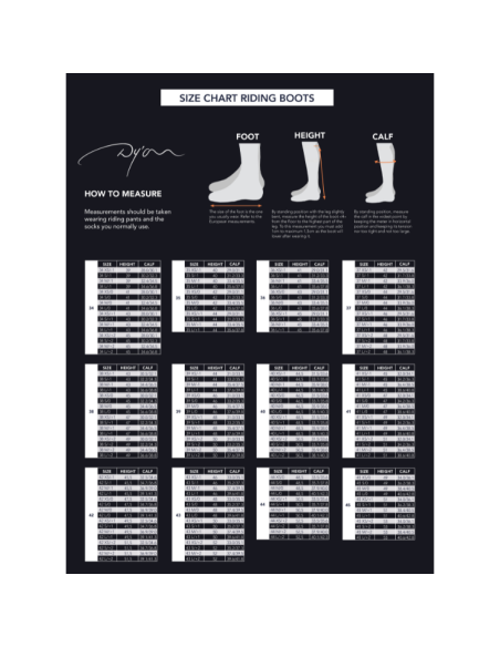 Bottes Dy'on Slim Guide des tailles
