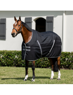Couverture Horseware Rambo Stable Rug 400gr NOIR/GRIS ORAGE/ARGENT