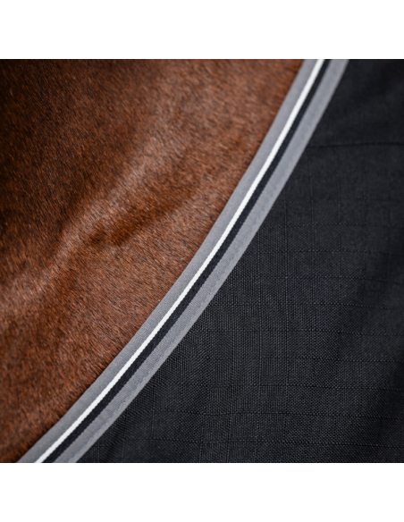 Couverture Horseware Rambo Stable Rug 100gr NOIR/GRIS ORAGE/ARGENT