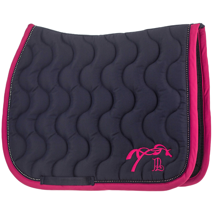 Penelope Diamond Saddle Pad Navy/Fuchsia