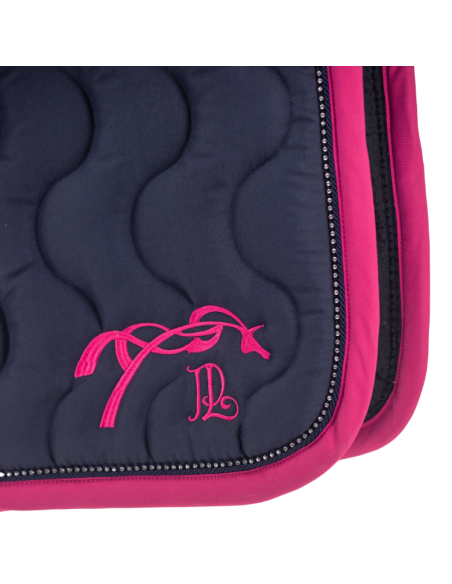 Penelope Diamond Saddle Pad Navy/Fuchsia