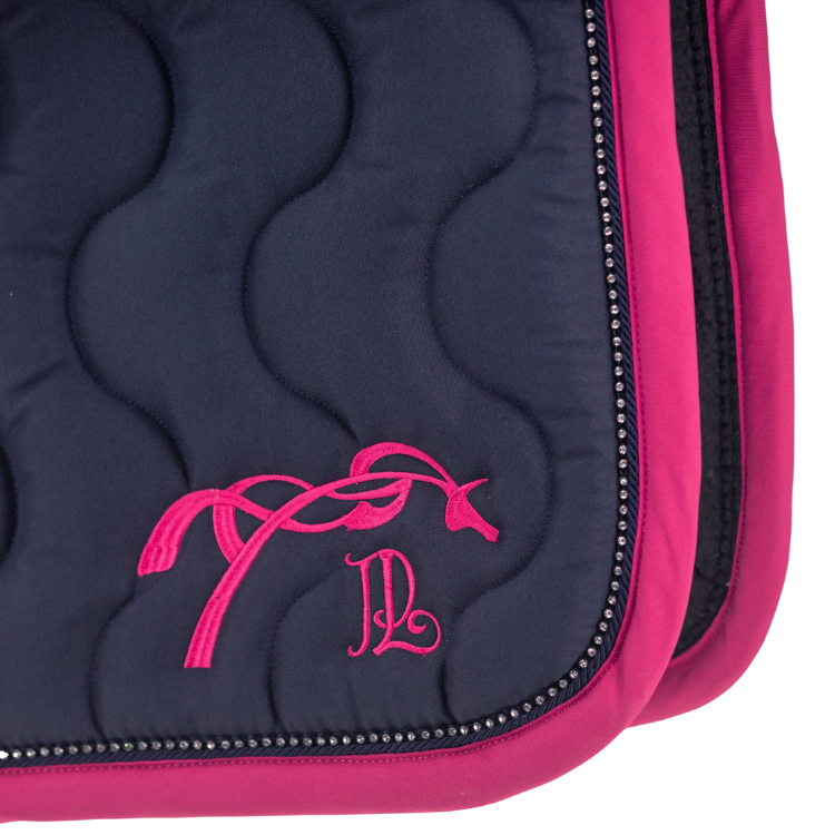 Penelope Diamond Saddle Pad Navy/Fuchsia